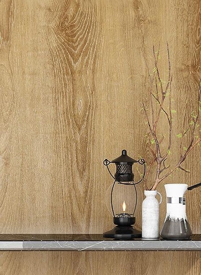HAPPYMATES Wood Grain Vinyl Wallpaper Stickers Home Self Adhesive Wallpaper Waterproof Bedroom Wood Grain Contact Paper Wall Stickers (12 X 48 Inch, American Wood) - Image 1